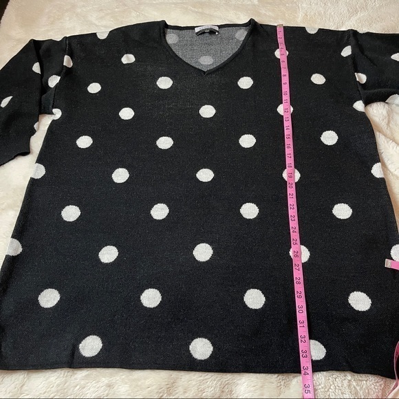 Eloquii Black White Polka Dot Sweater Size 26/28 - Picture 9 of 9